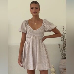 Billy J Puff Sleeve Gingham Mini Dress